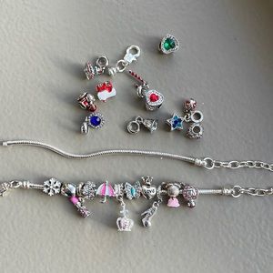Charms and two bracelets chains